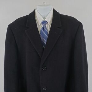 Calvin Klein‎ Wool Cashmere Black 3 Button Overcoat 48R